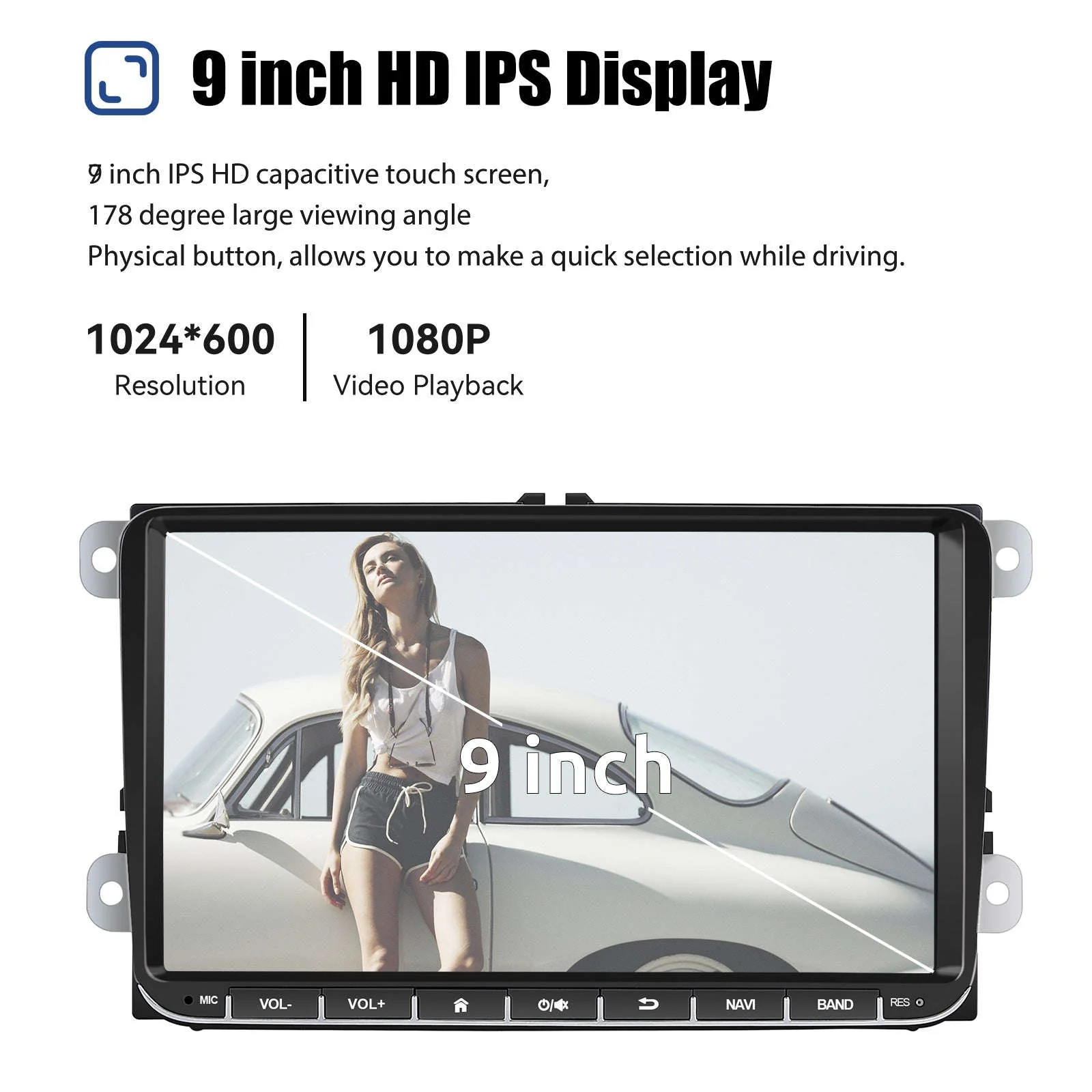 9" Android 14 Wireless CarPlay Car Stereo for VW Models - Image 12