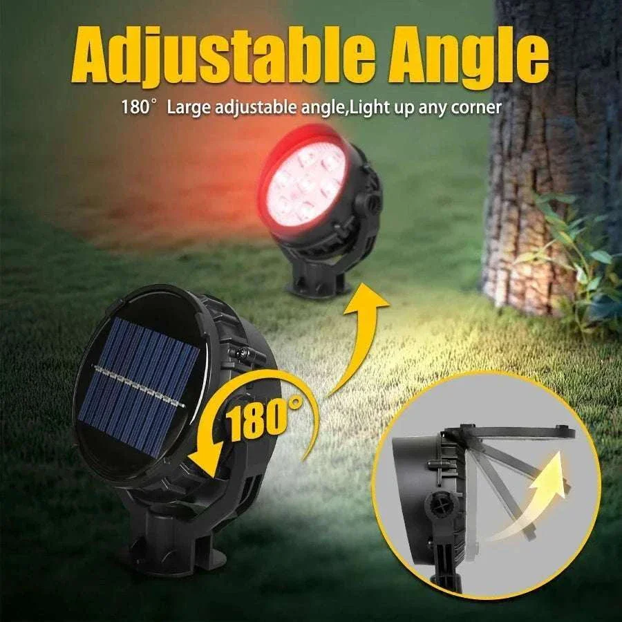 9 LED Solar Spot Lights Outdoor RGB Waterproof Landscape - Image 15
