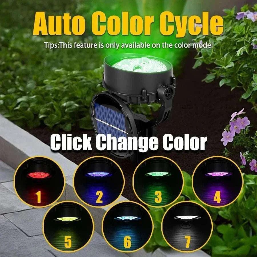 9 LED Solar Spot Lights Outdoor RGB Waterproof Landscape - Image 17