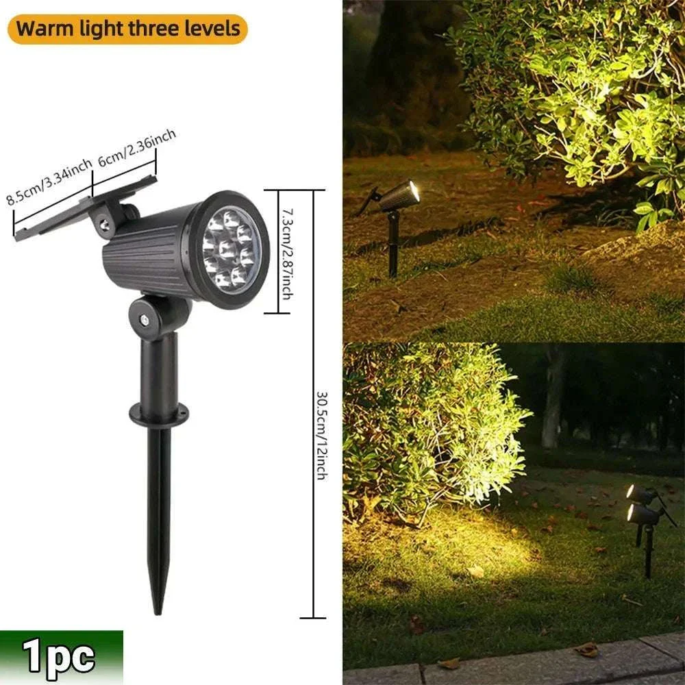 9 LED Solar Spot Lights Outdoor RGB Waterproof Landscape - Image 22