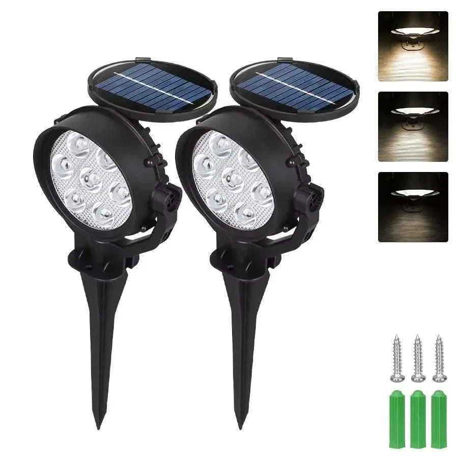 9 LED Solar Spot Lights Outdoor RGB Waterproof Landscape - Image 25