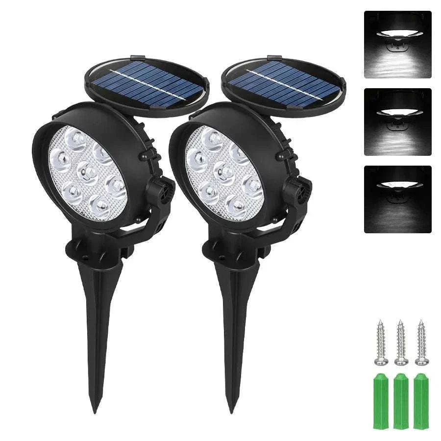 9 LED Solar Spot Lights Outdoor RGB Waterproof Landscape - Image 28