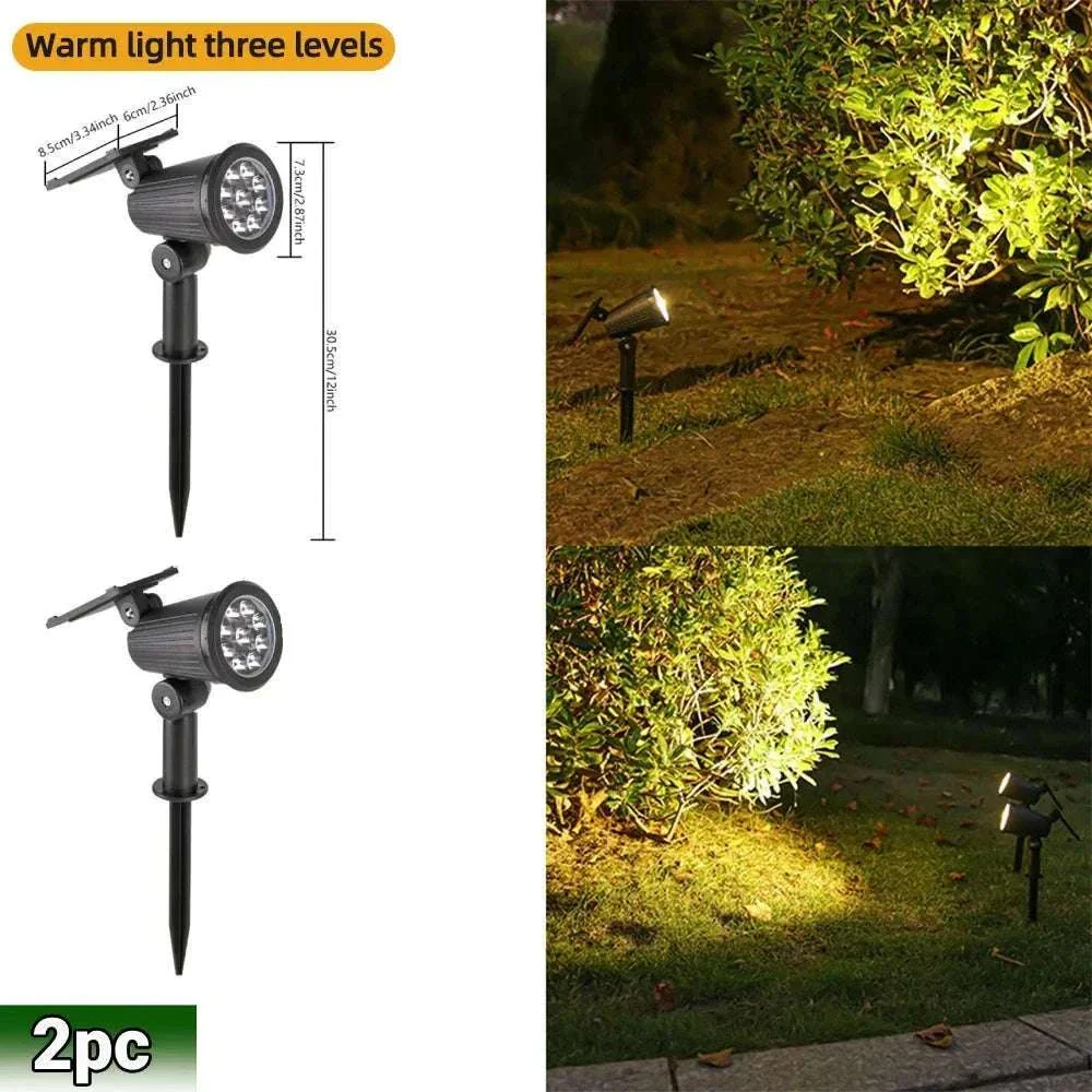 9 LED Solar Spot Lights Outdoor RGB Waterproof Landscape - Image 29