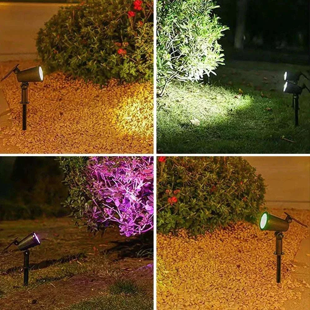 9 LED Solar Spot Lights Outdoor RGB Waterproof Landscape - Image 6