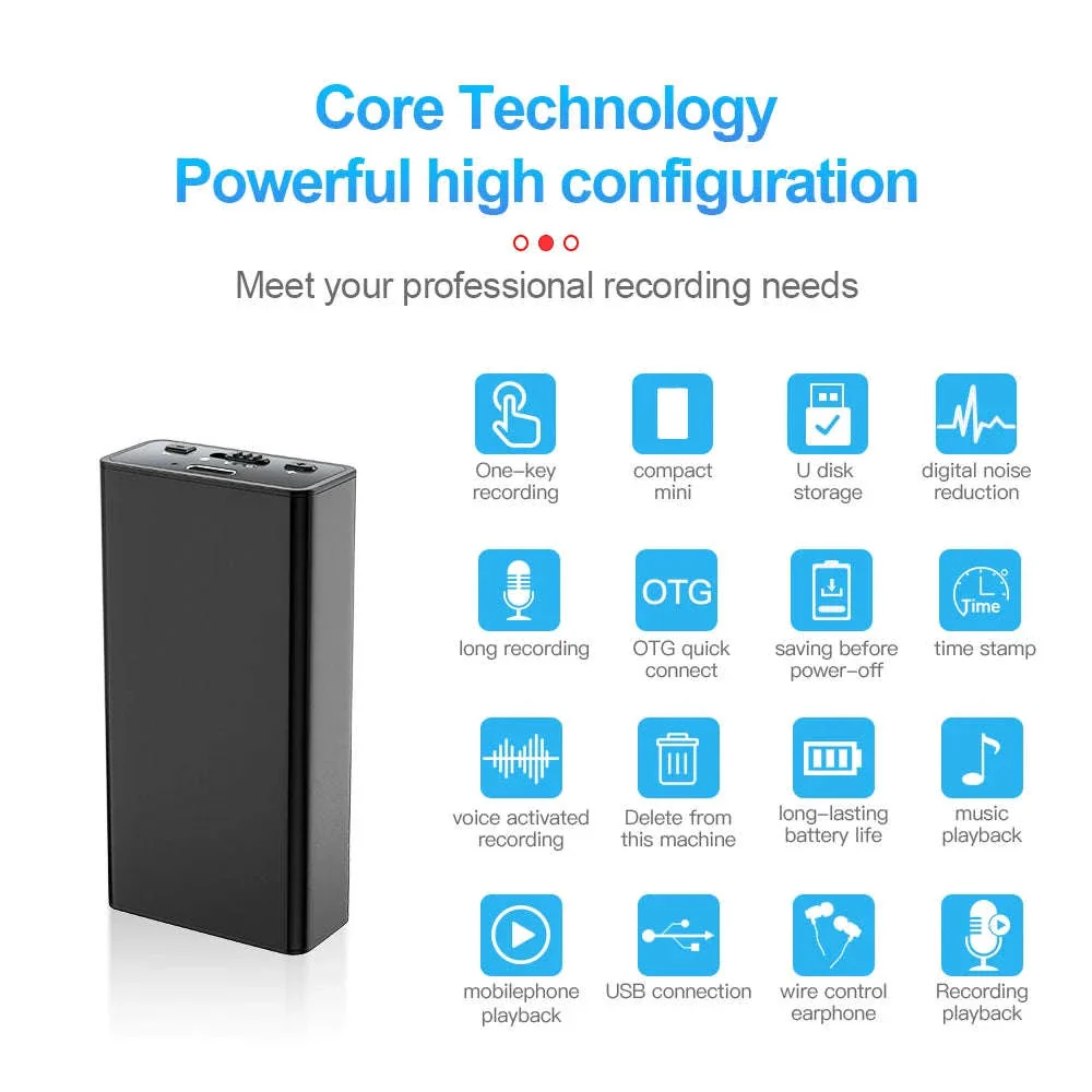 900-Hour Voice Activated Recorder 64GB USB Flash Drive - Image 2