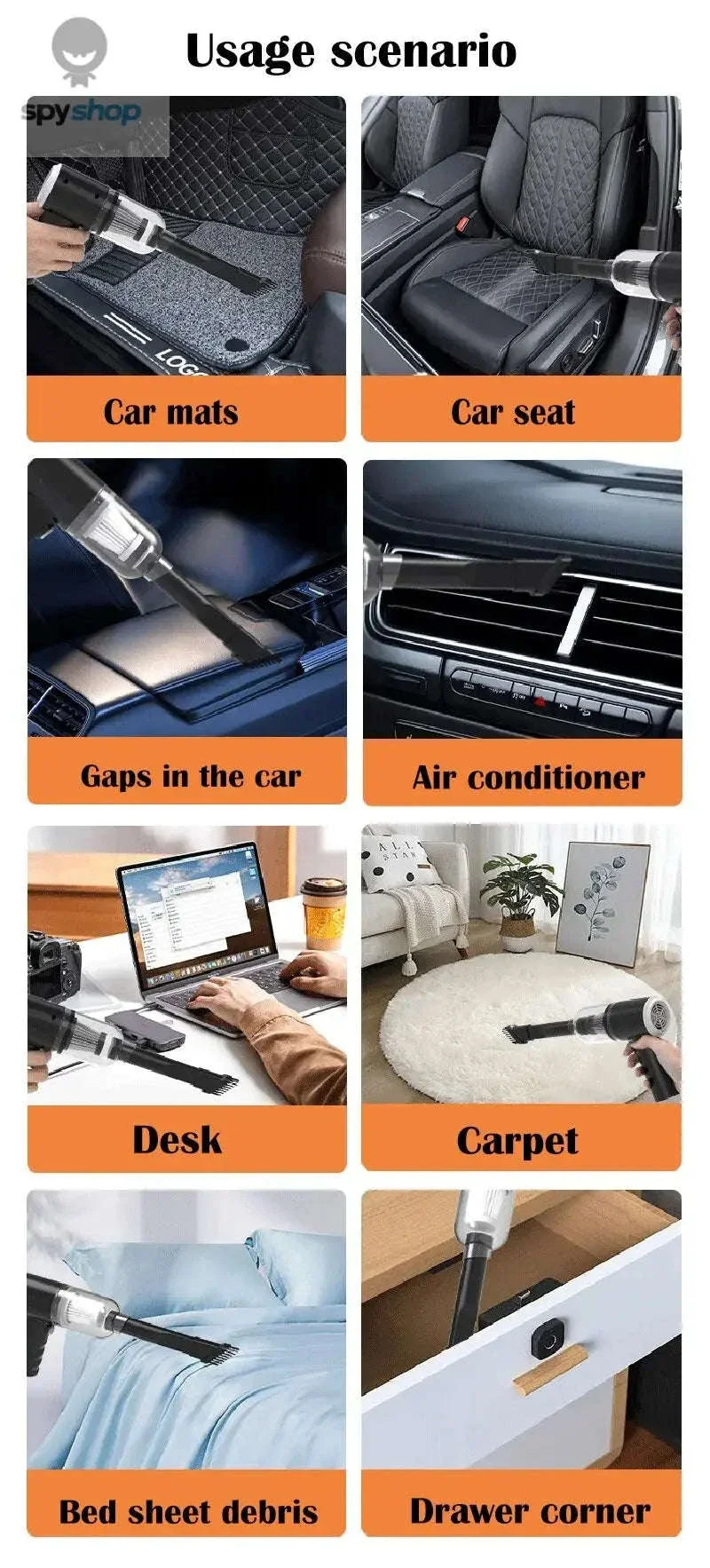 Wireless Car Vacuum 9000Pa Cordless Cleaner for Quick Cleanup - Image 11