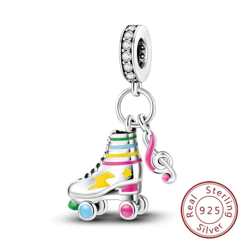 925 Sterling Silver Pink Bow Perfume Bottle Charm Bead - Image 28