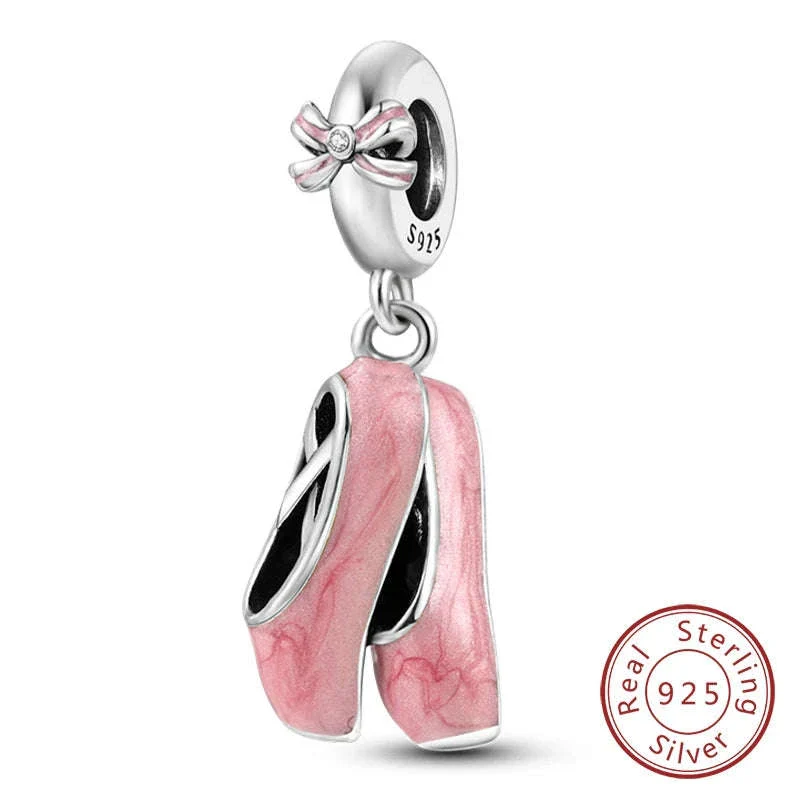 925 Sterling Silver Pink Bow Perfume Bottle Charm Bead - Image 45
