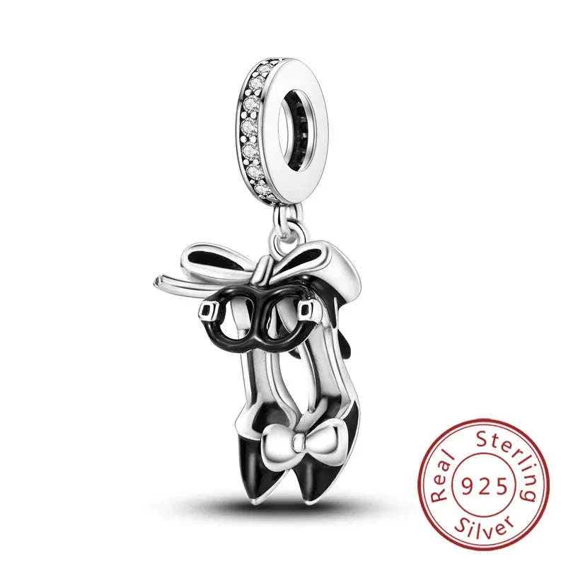 925 Sterling Silver Pink Bow Perfume Bottle Charm Bead - Image 9