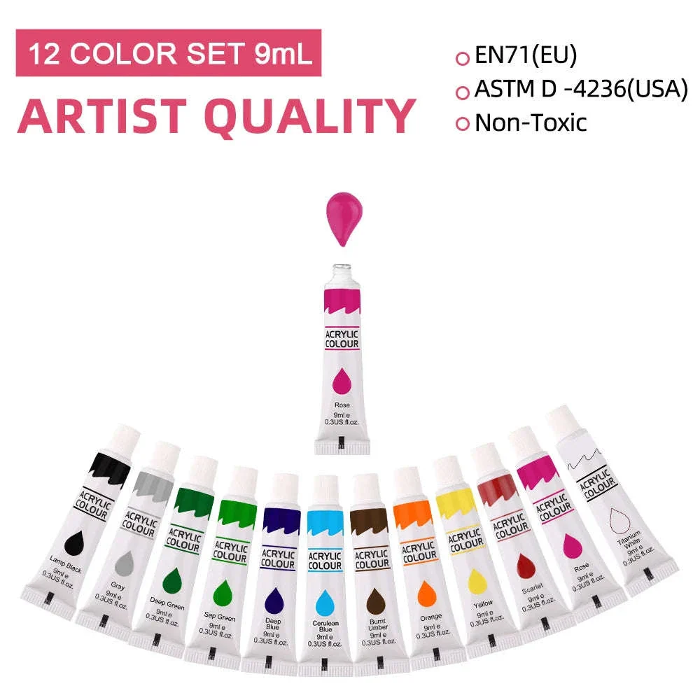9mL Acrylic Pigment Set for Student Art and Graffiti - Image 6