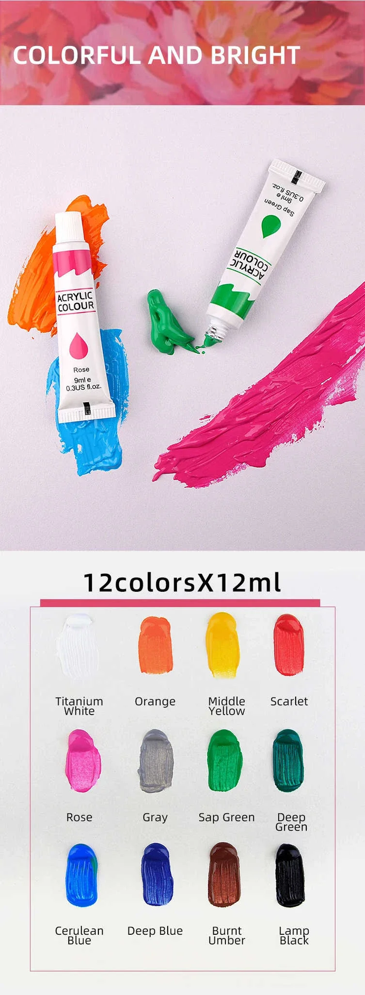 9mL Acrylic Pigment Set for Student Art and Graffiti - Image 9