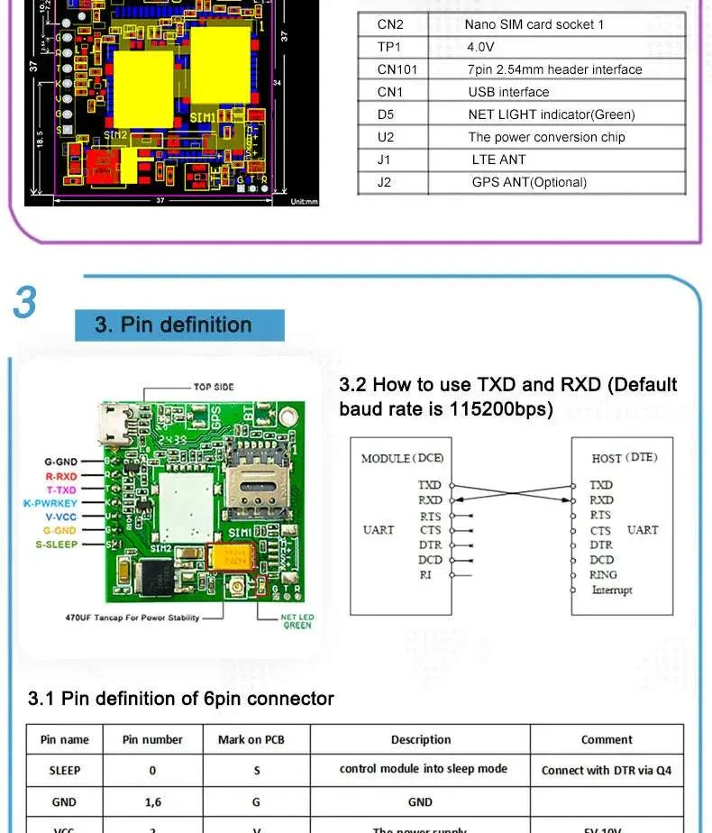 A7670E LTE Cat 1 Multi-Band 4G GSM GPRS Module - Image 10