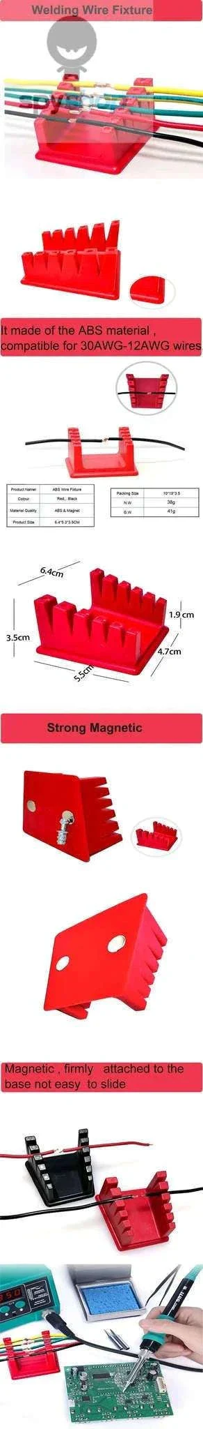 ABS Soldering Wire Holder with Magnetic Base and Grooves - Image 6