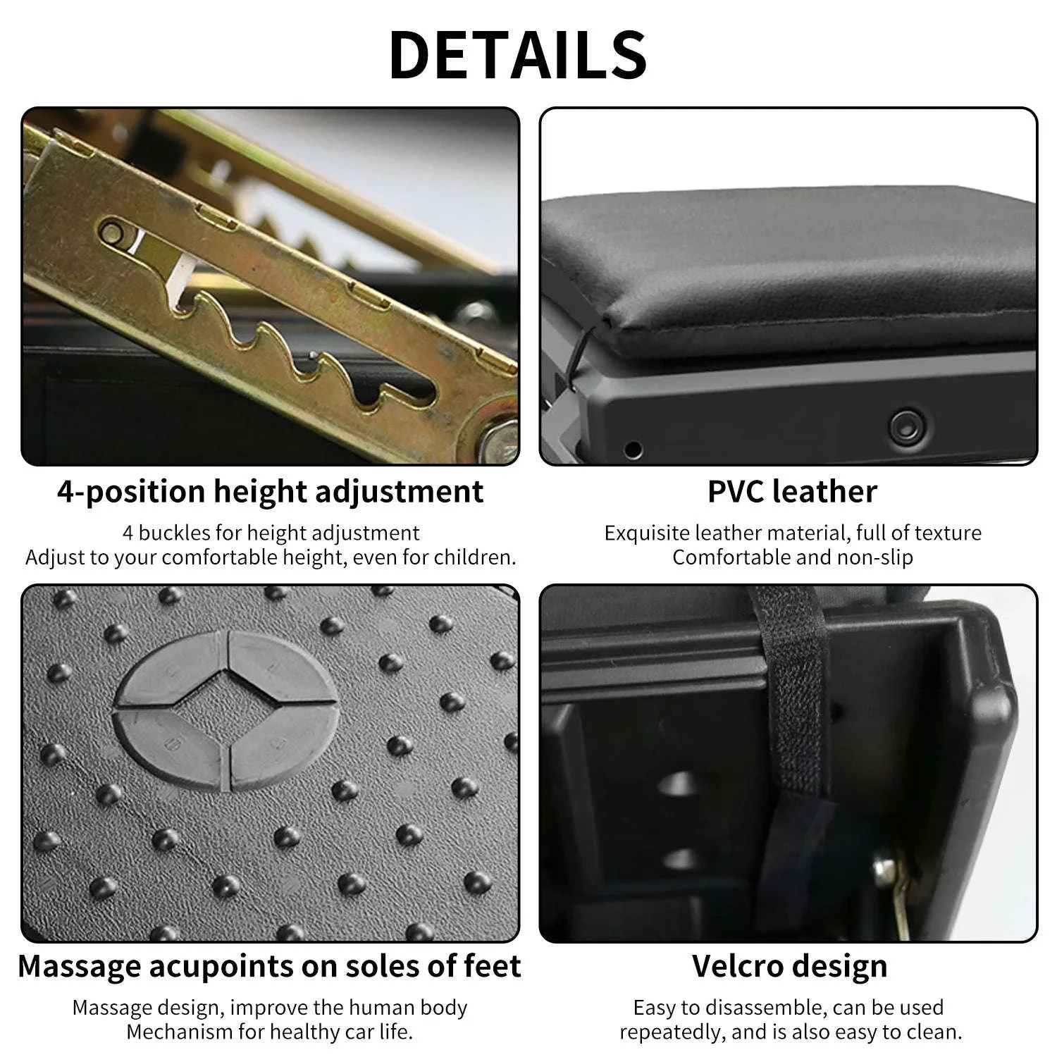 Adjustable Ergonomic Footrest with 4 Levels & Removable Cushion - Image 5