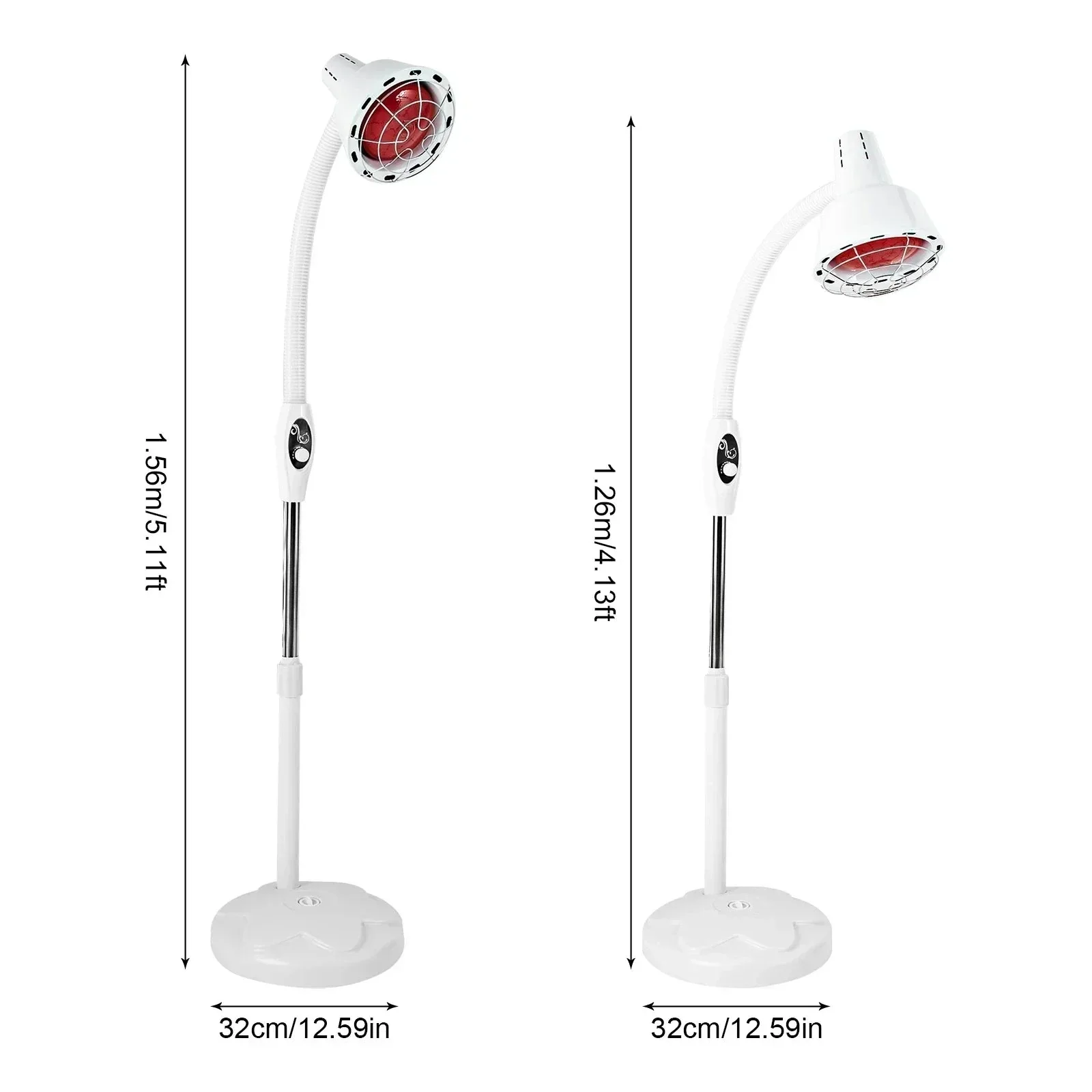 Adjustable Infrared Heat Lamp 275W Floor Standing Therapy Light - Image 2