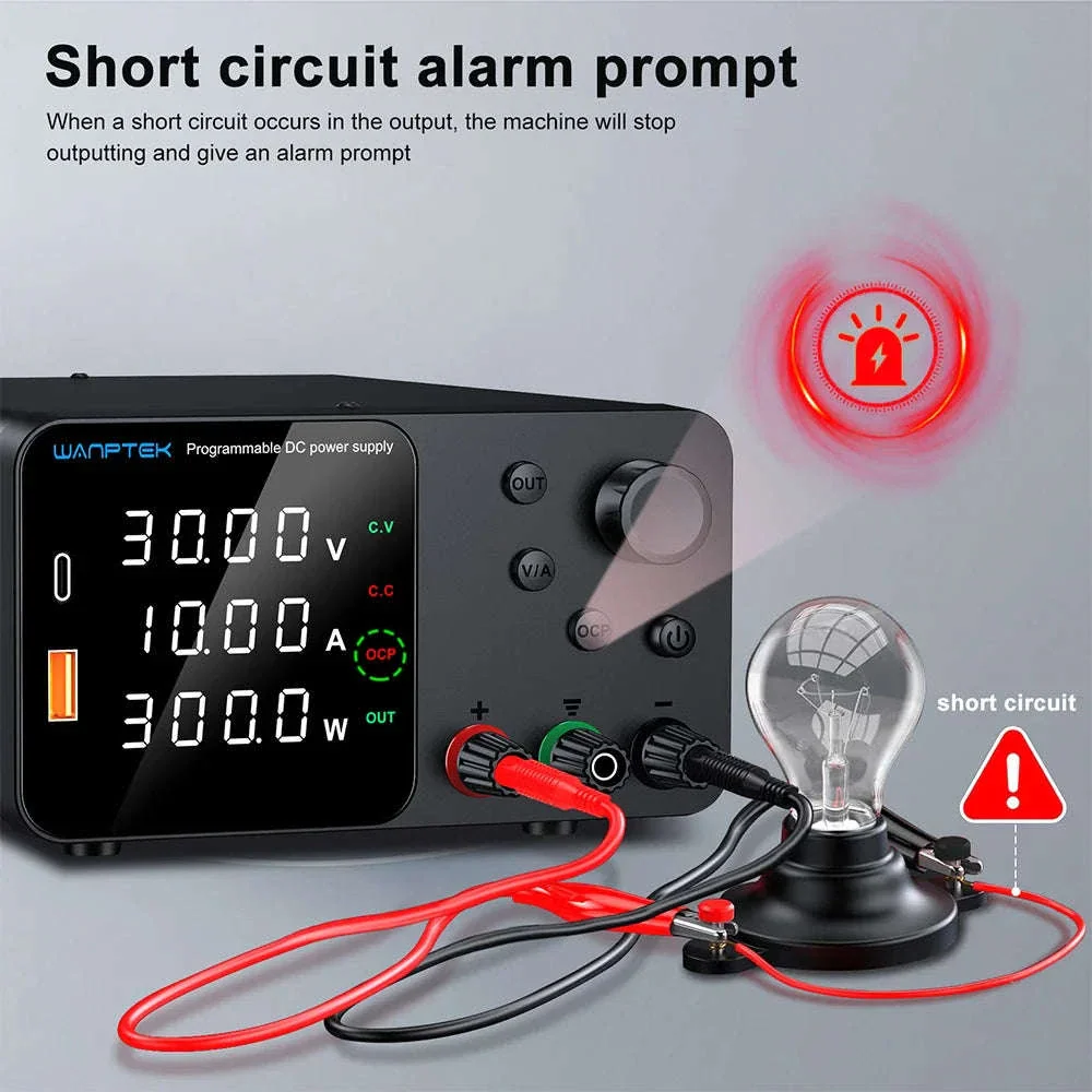 Adjustable Laboratory DC Power Supply with Short Circuit Alarm - Image 3