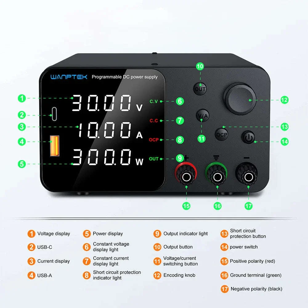 Adjustable Laboratory DC Power Supply with Short Circuit Alarm - Image 8