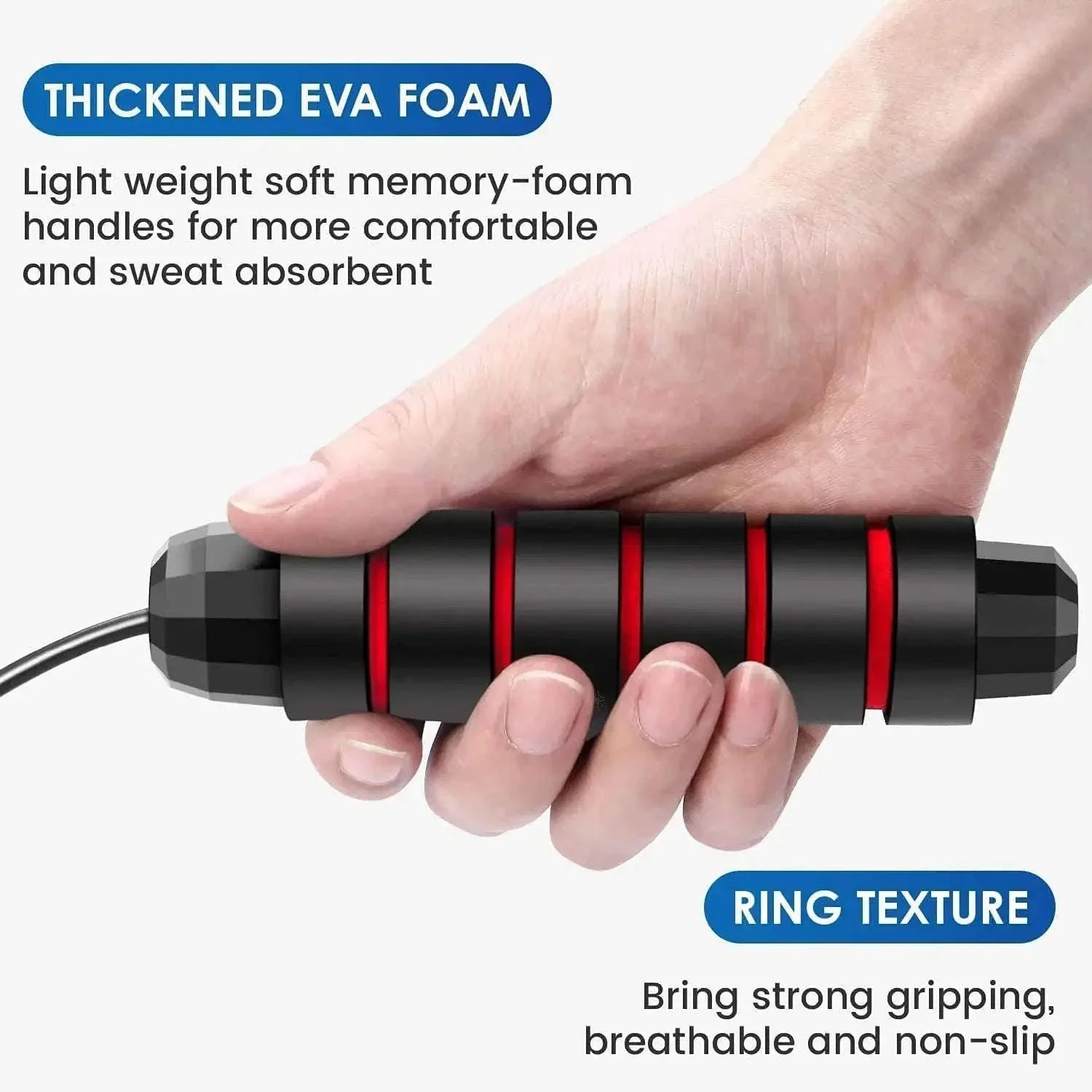 Adjustable Tangle-Free Jump Rope with Foam Handles - Image 10