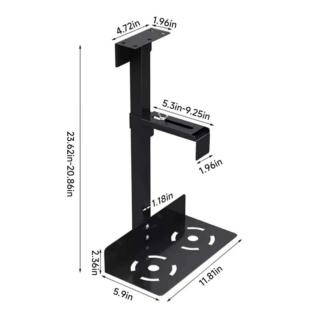 Adjustable Under Desk PC Holder with 360° Swivel Mount - Image 11