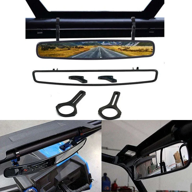 Adjustable UTV Rear View Convex Mirror with 2-Inch Clamp