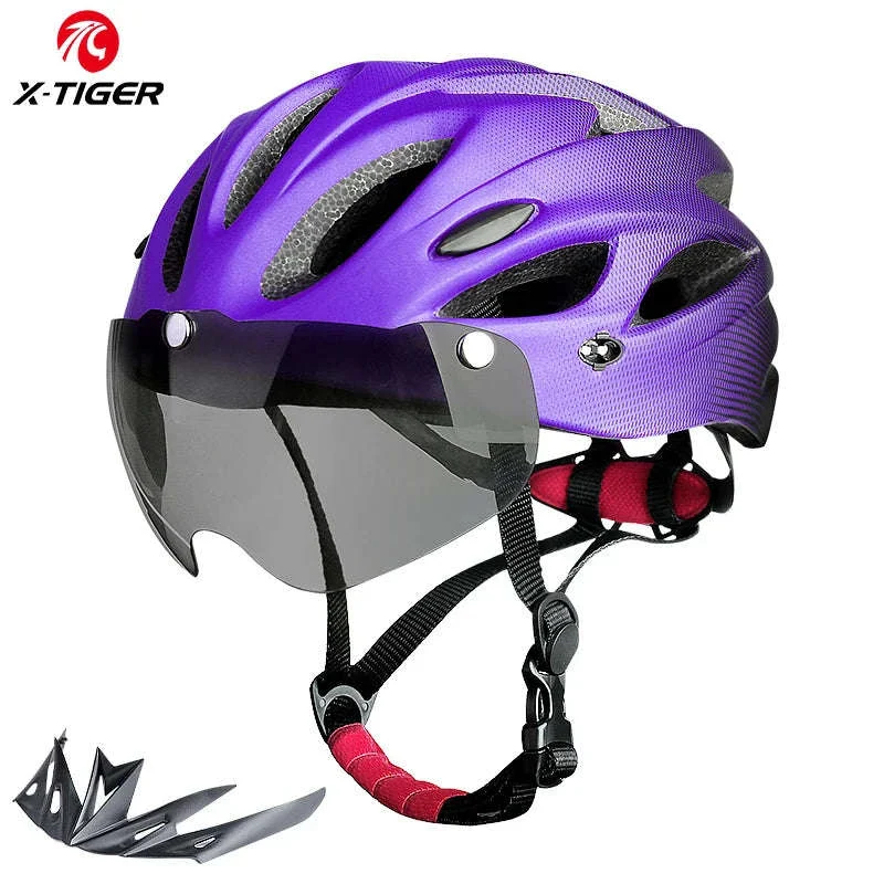 LED Bike Helmet with Rear Light, Goggles, and Adjustable Fit - Image 9