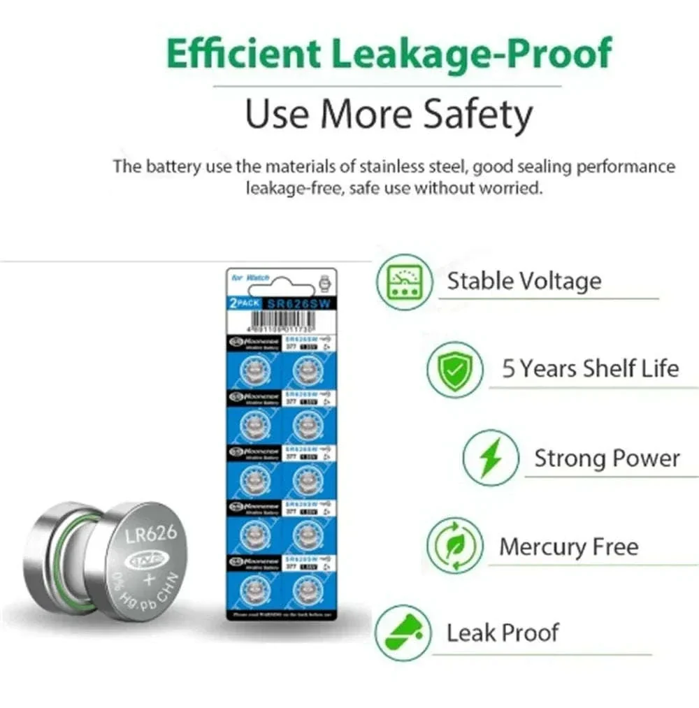 AG4 LR626 377 Button Cell Batteries 1.55V for Watches Toys (50/100PCS) - Image 2