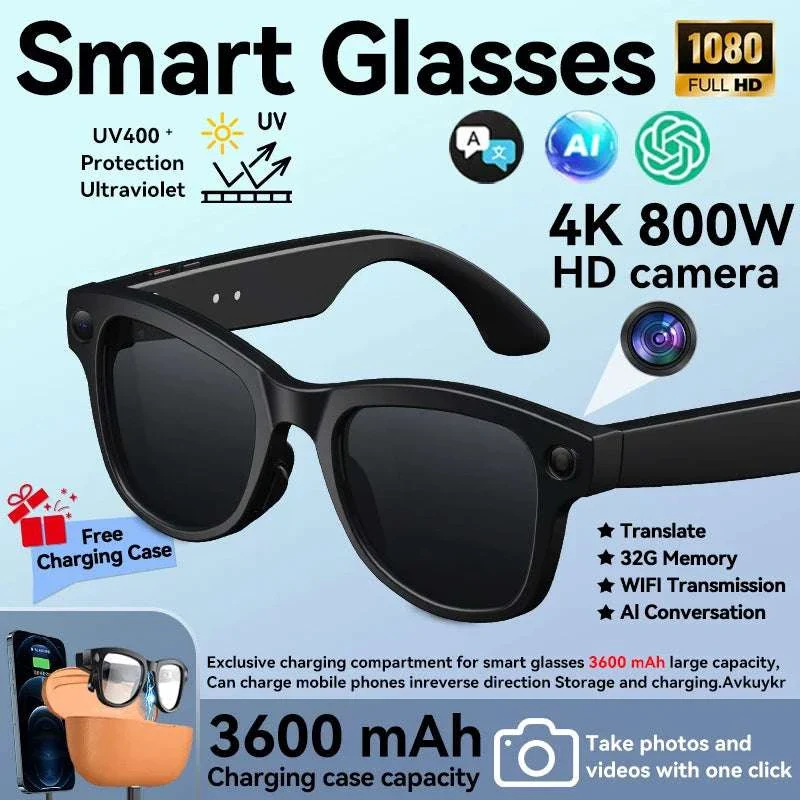 AI Smart Glasses with Camera, Translation & Bluetooth Audio - Image 34