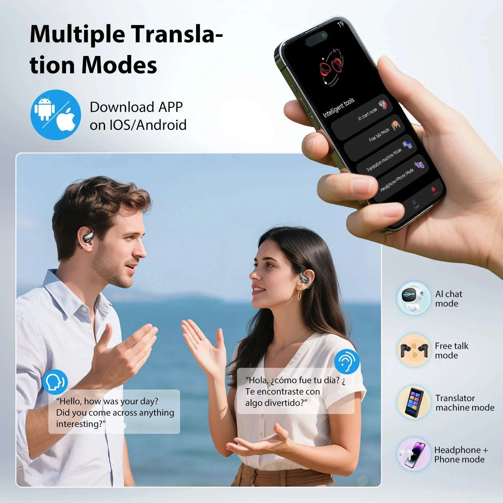 MINISO X28 AI Translator Earphones with Open-Ear Comfort - Image 2
