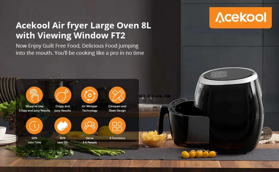 8QT Air Fryer with Viewing Window and Digital Presets - Image 11