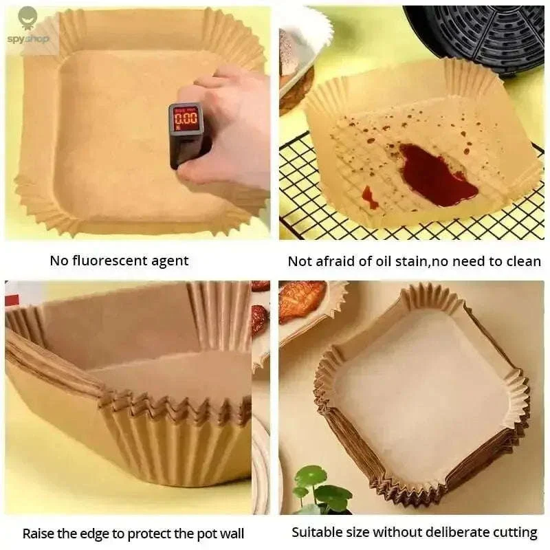 Air Fryer Liners 50-Pack Disposable Non-Stick Paper Liners - Image 5