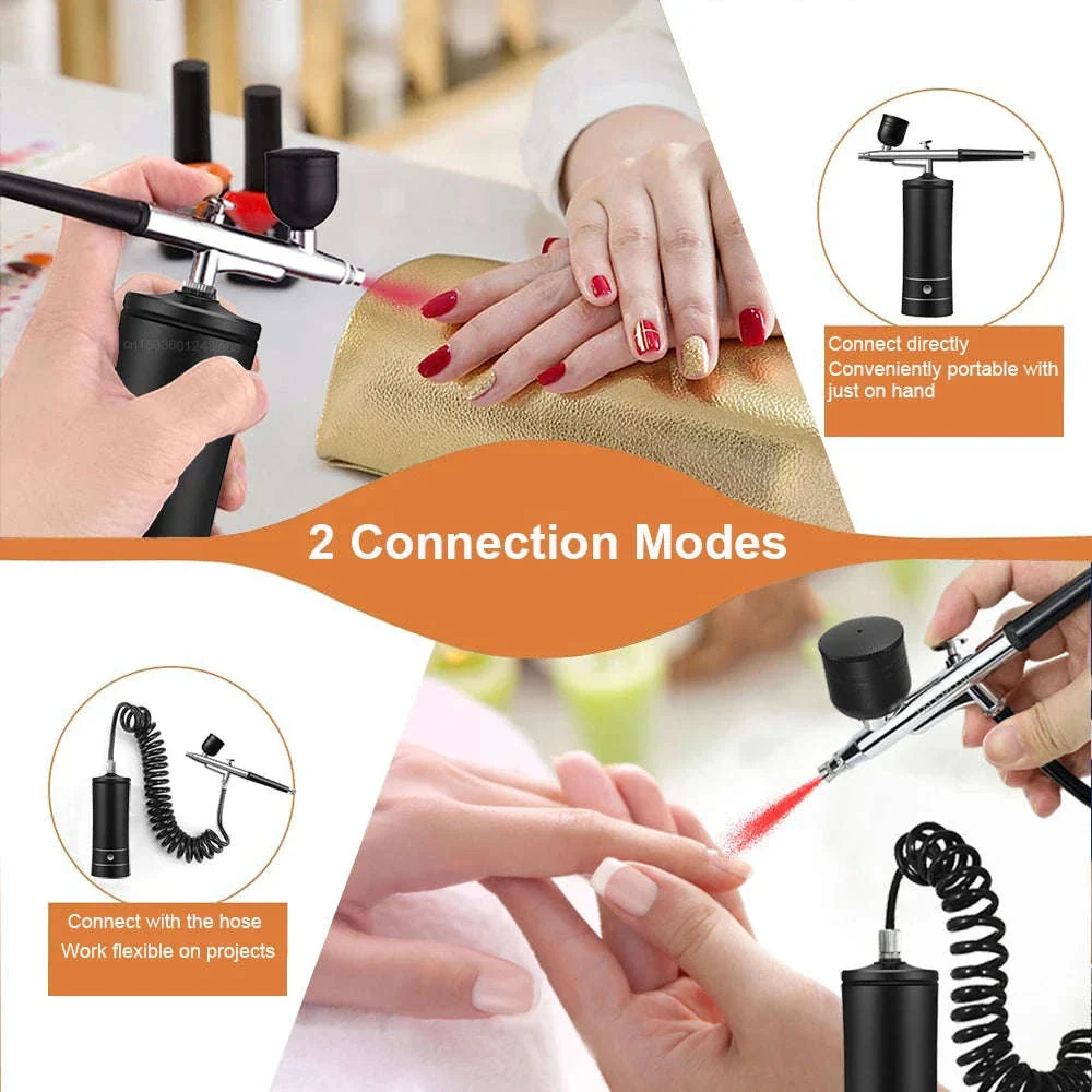Portable Airbrush Nail Art Compressor Kit with 0.3mm Nozzle - Image 4