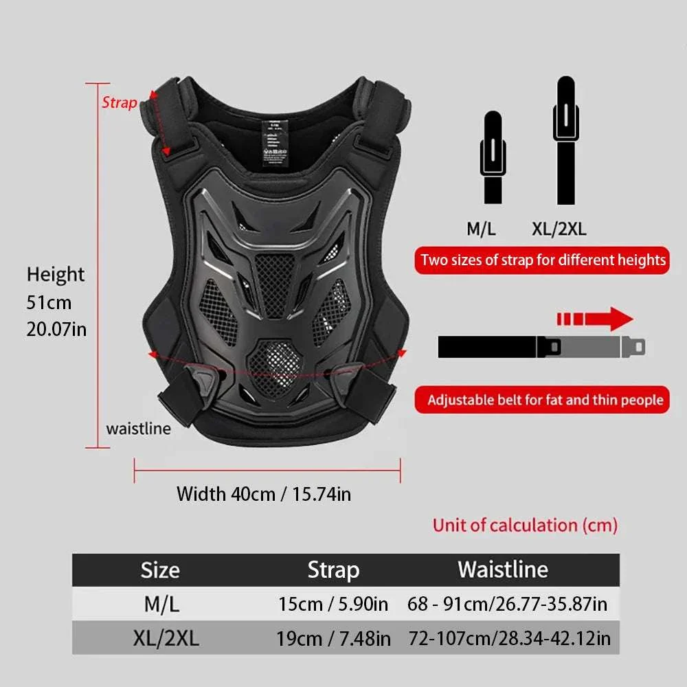 All-Season Motocross Armor Vest Chest & Back Protector Gear - Image 4