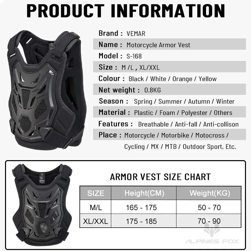 All-Season Motocross Armor Vest Chest & Back Protector Gear - Image 5