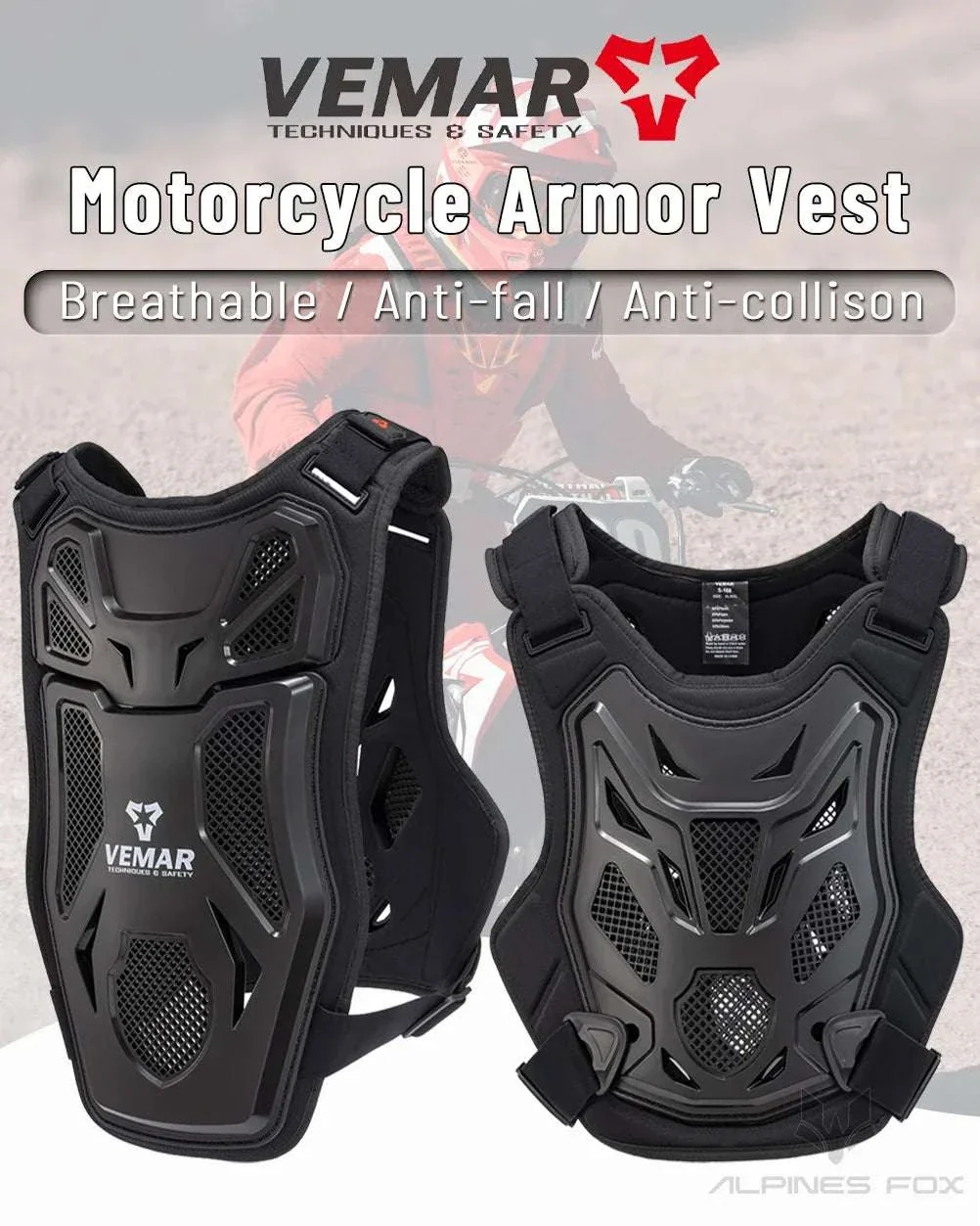 All-Season Motocross Armor Vest Chest & Back Protector Gear - Image 7