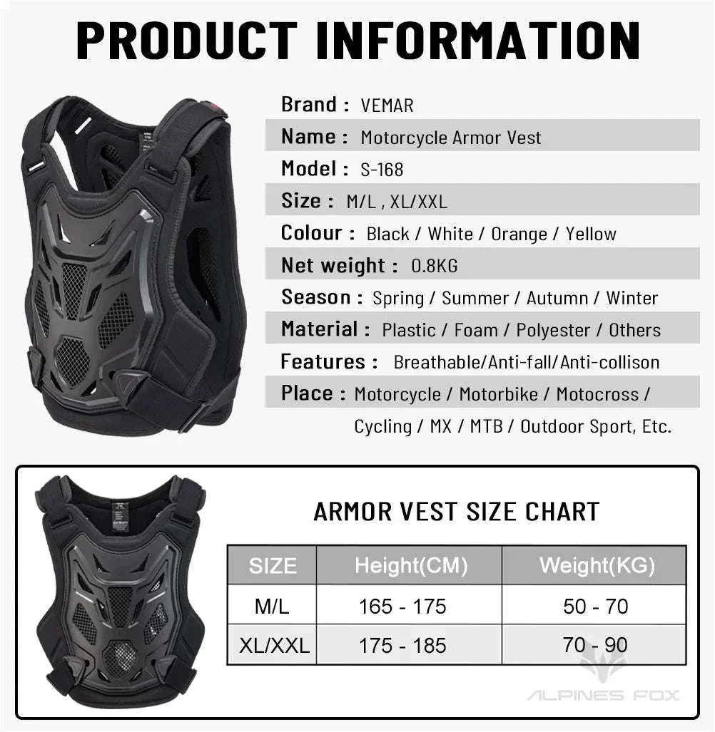 All-Season Motocross Armor Vest Chest & Back Protector Gear - Image 9