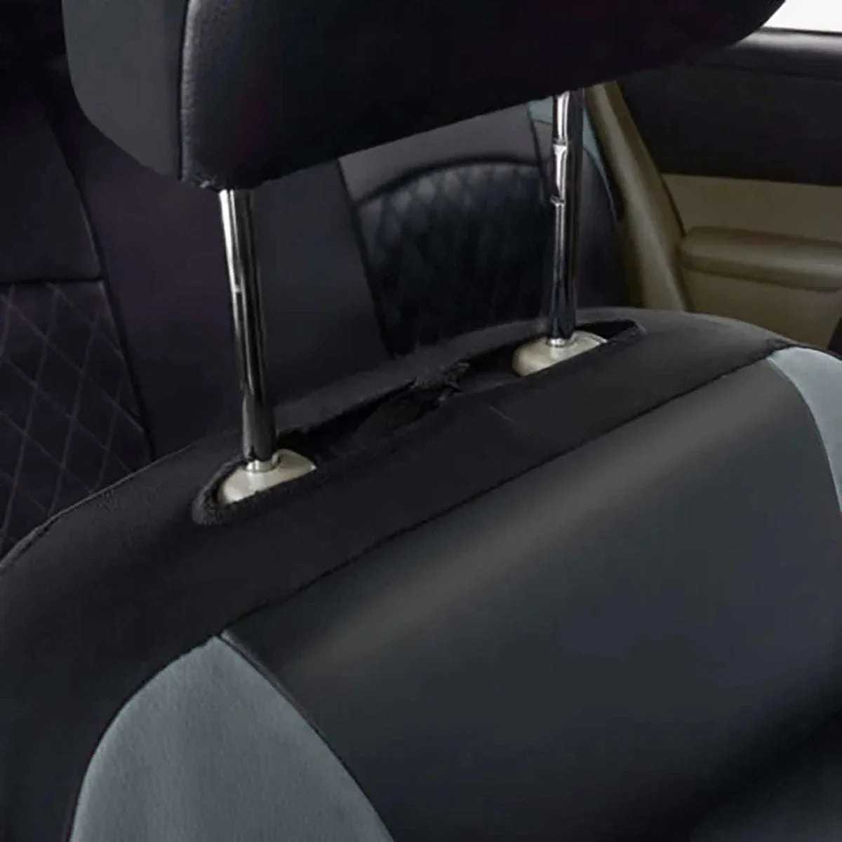 All-Season Quilted PU Leather Car Seat Cover Set - Image 11