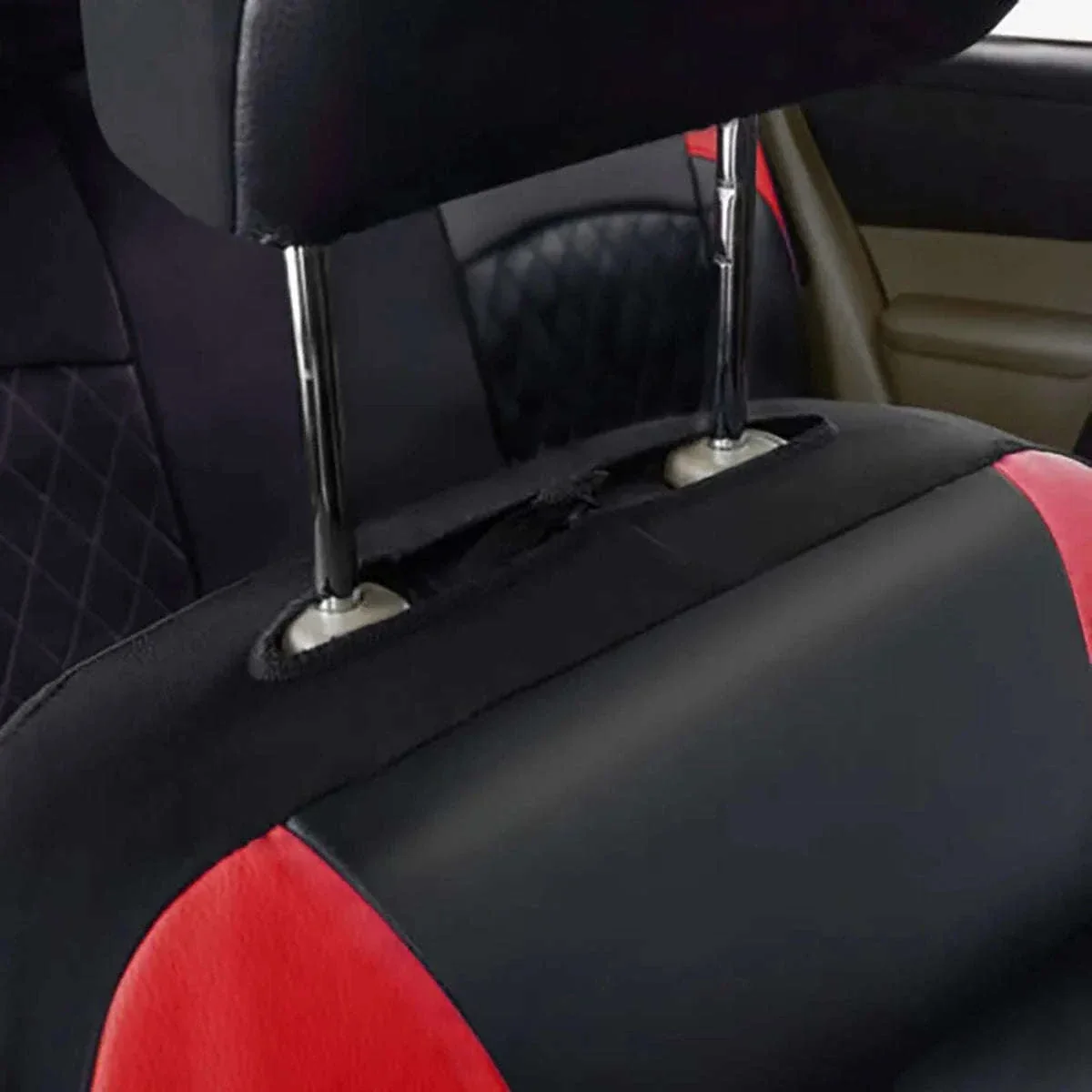 All-Season Quilted PU Leather Car Seat Cover Set - Image 16