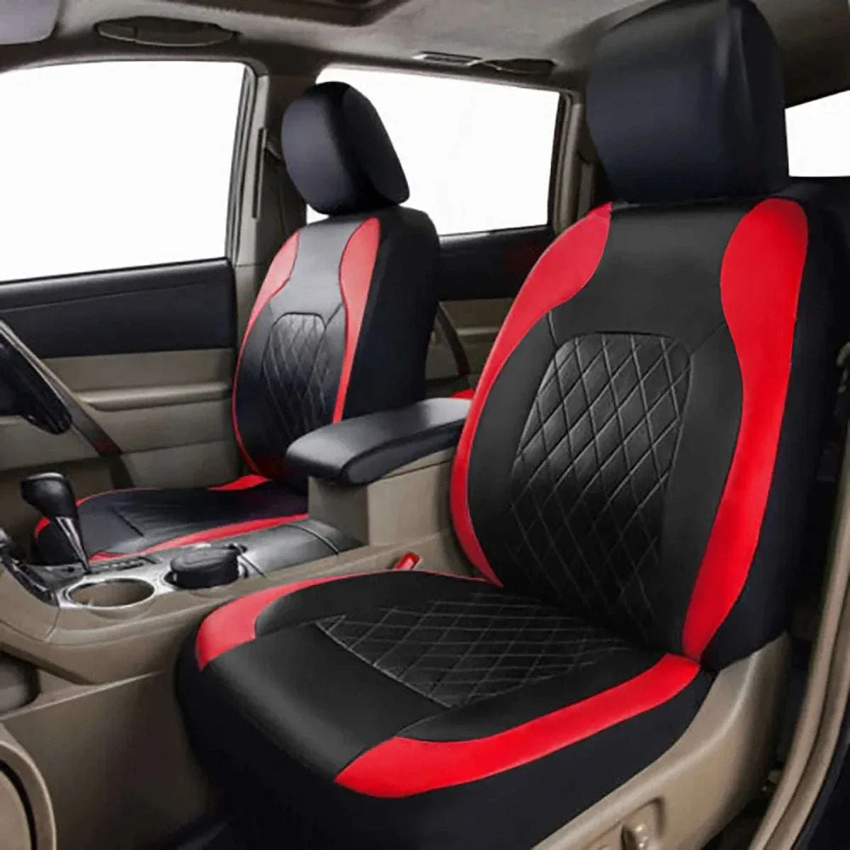 All-Season Quilted PU Leather Car Seat Cover Set - Image 17