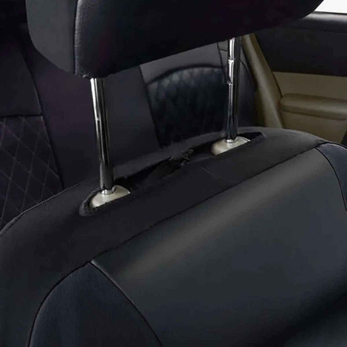 All-Season Quilted PU Leather Car Seat Cover Set - Image 5