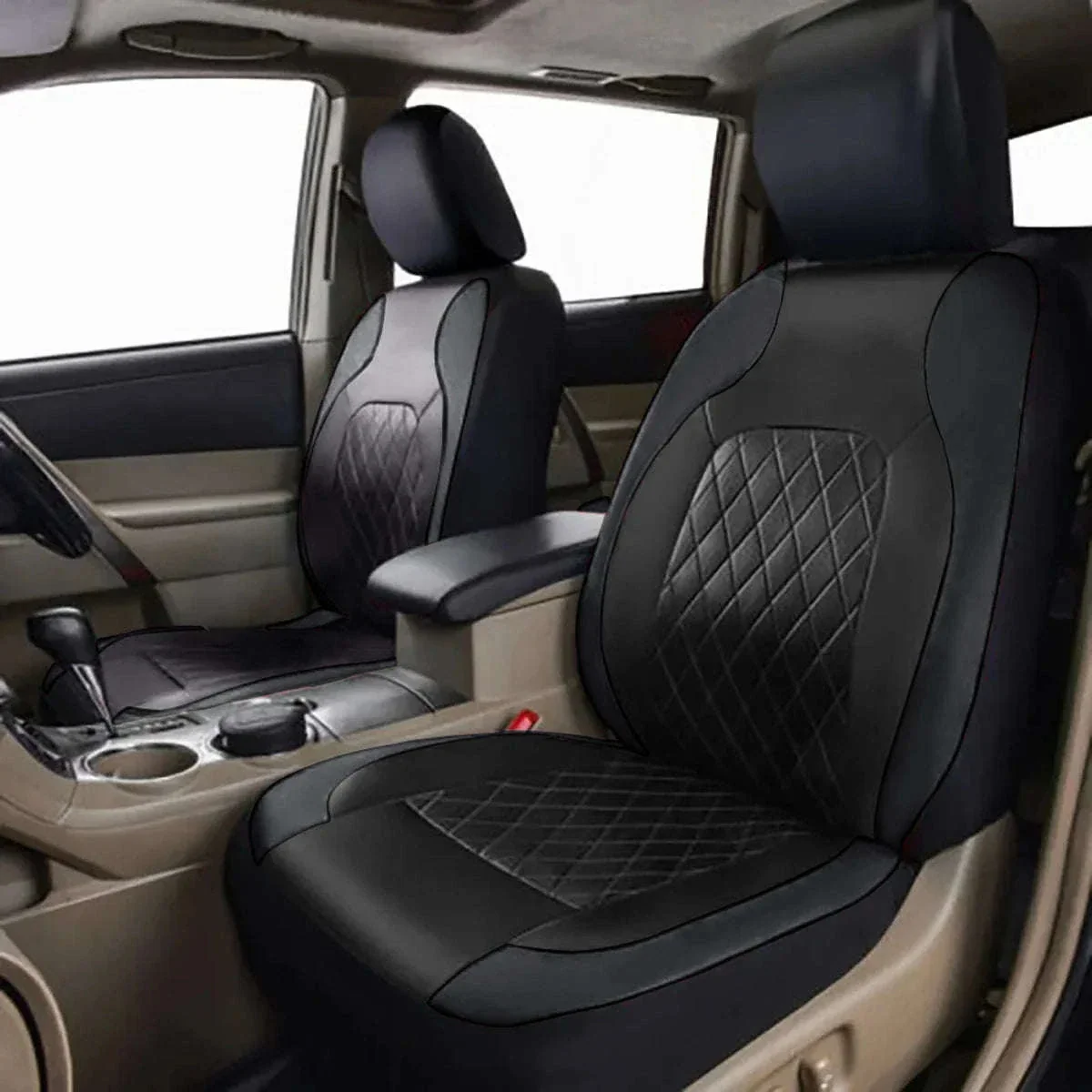 All-Season Quilted PU Leather Car Seat Cover Set - Image 7