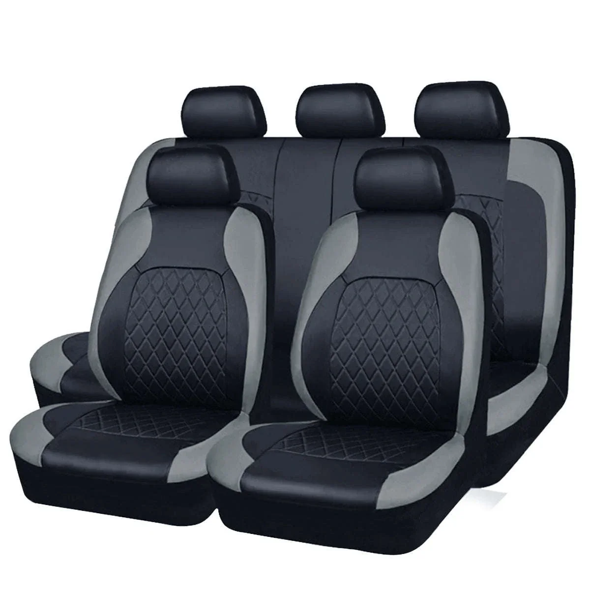 All-Season Quilted PU Leather Car Seat Cover Set - Image 8