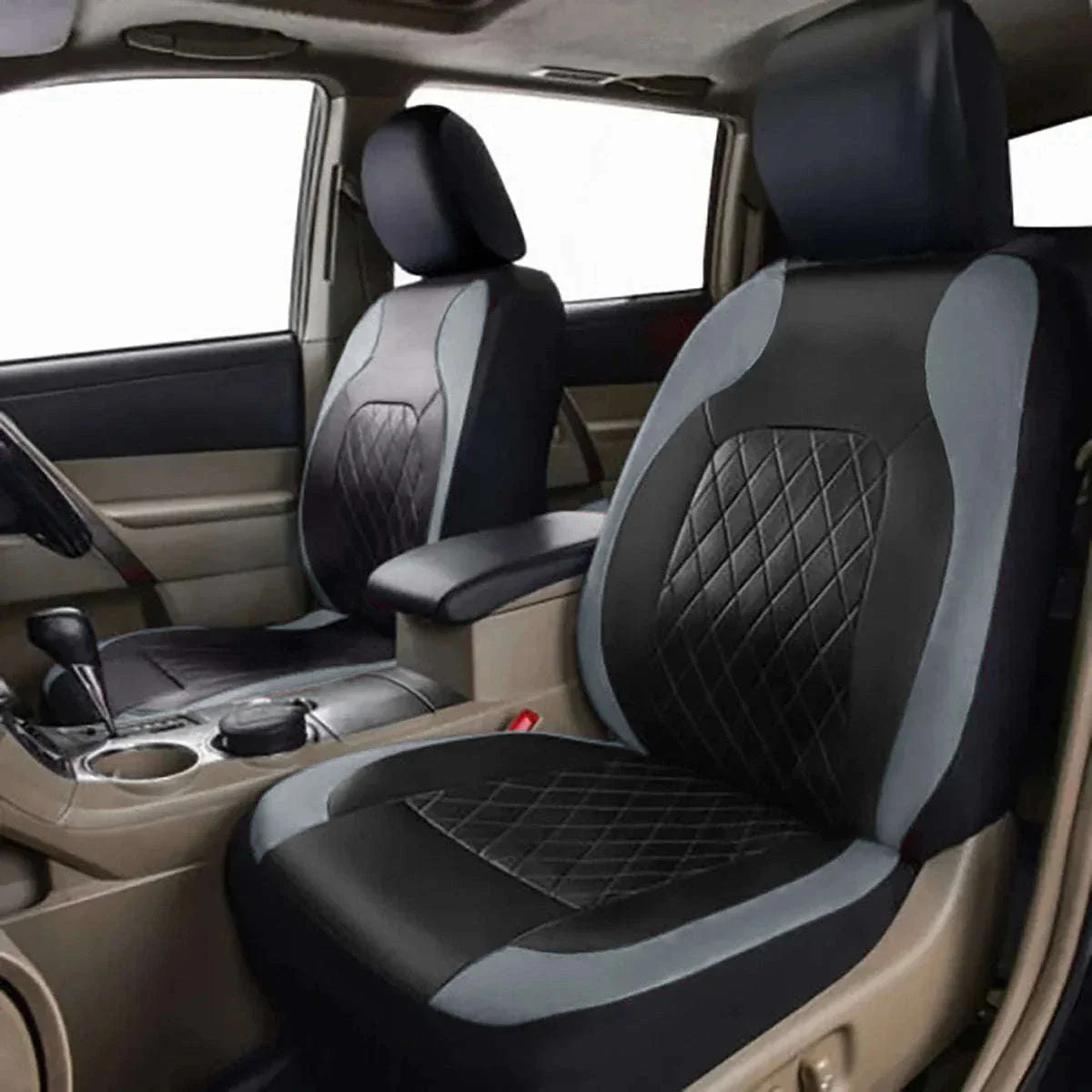 All-Season Quilted PU Leather Car Seat Cover Set - Image 9