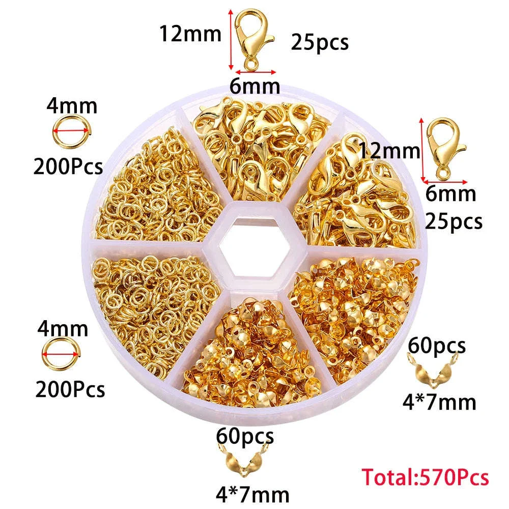 Alloy Jewelry Findings Set for DIY Repairs and Custom Pieces - Image 23