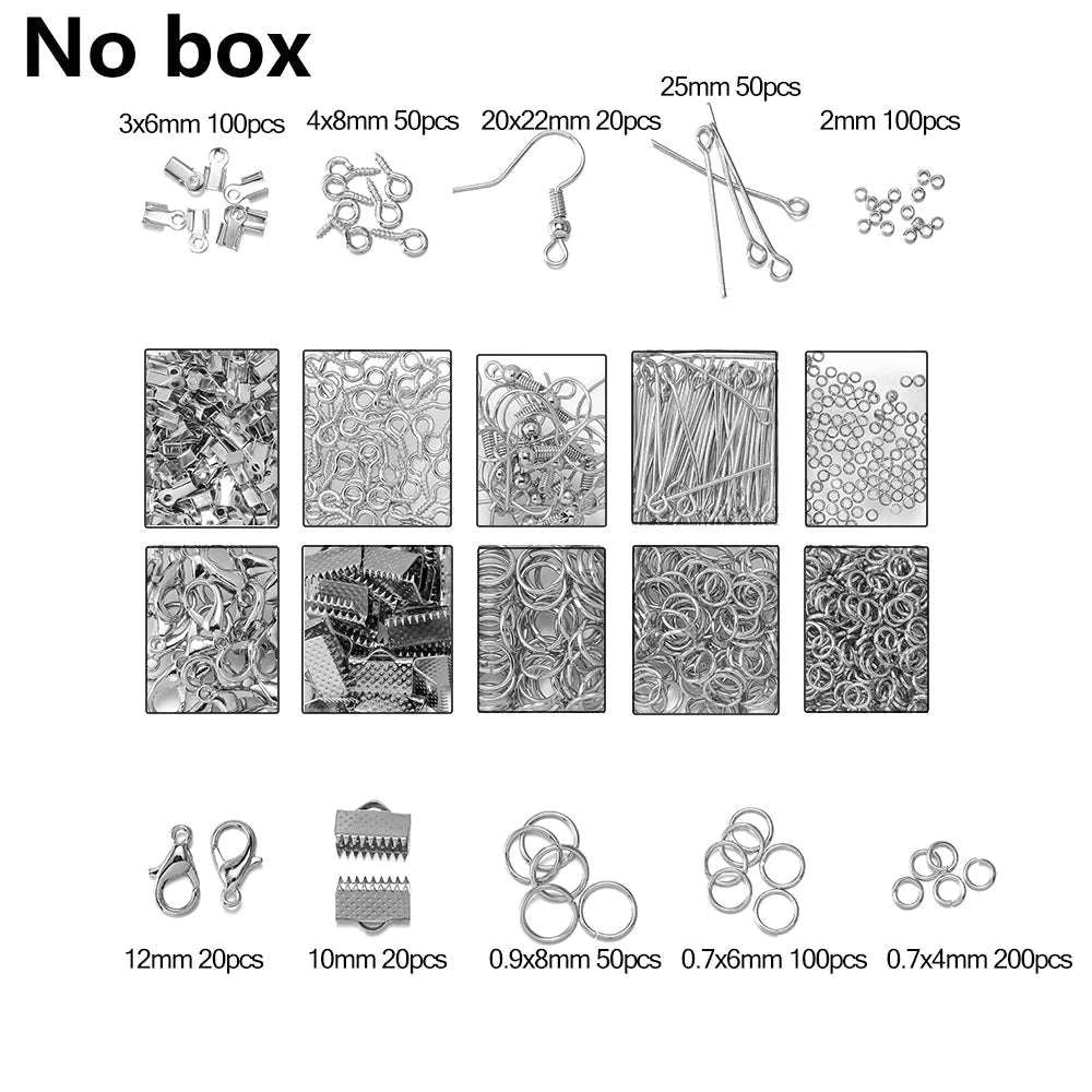 Alloy Jewelry Findings Set for DIY Repairs and Custom Pieces - Image 24