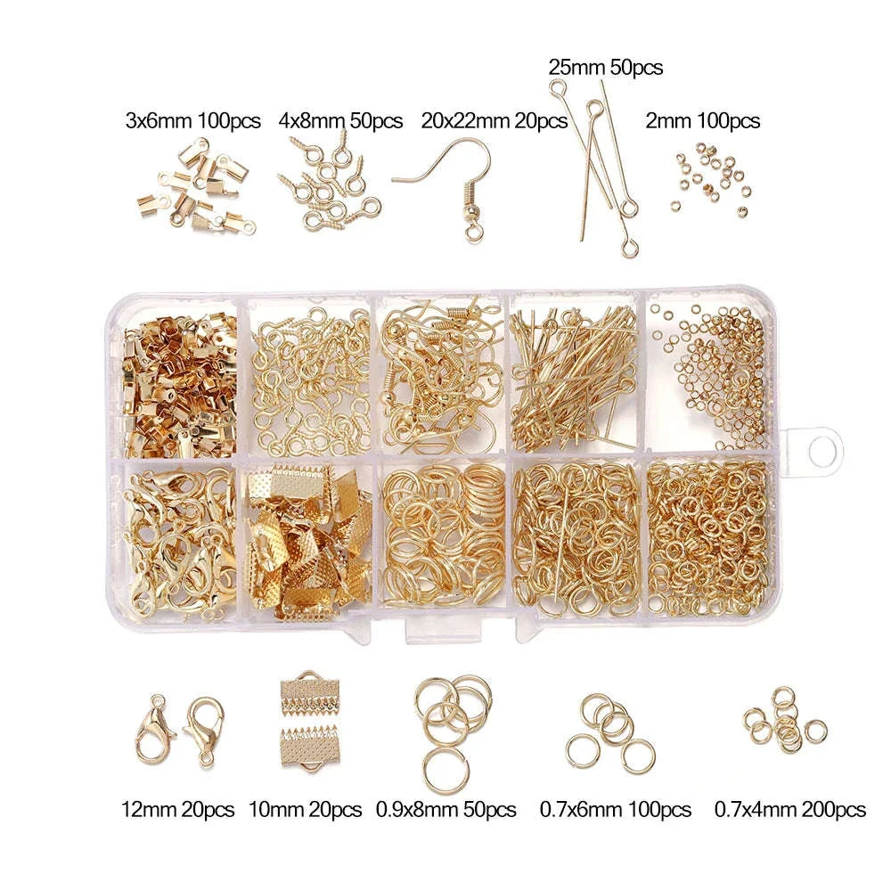 Alloy Jewelry Findings Set for DIY Repairs and Custom Pieces - Image 30