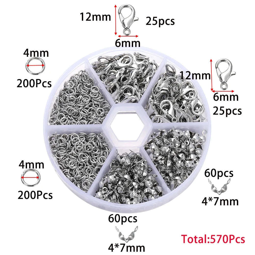 Alloy Jewelry Findings Set for DIY Repairs and Custom Pieces - Image 34