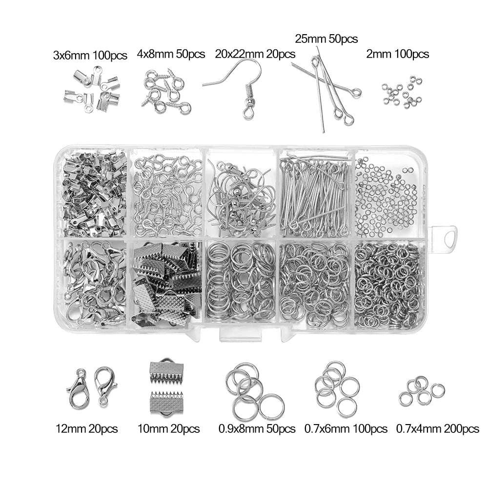 Alloy Jewelry Findings Set for DIY Repairs and Custom Pieces - Image 36