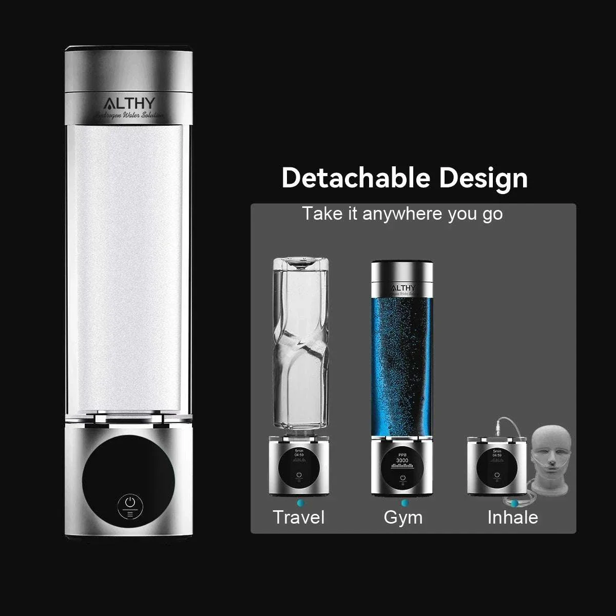 Hydrogen Water Generator Bottle with Dual Chamber & Display - Image 6
