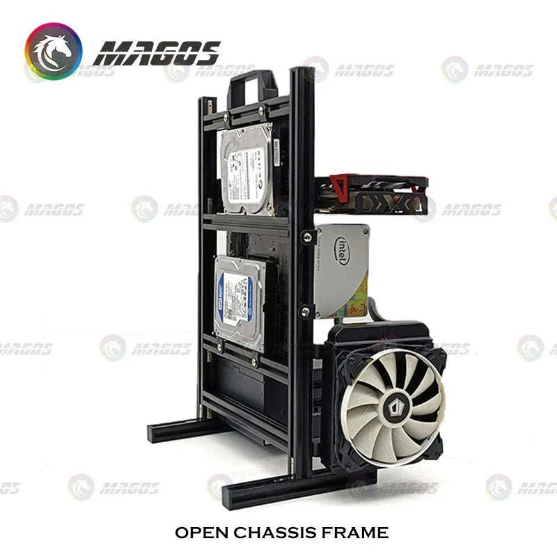 Open Frame Aluminum PC Case for ITX/MATX/ATX Builds - Image 2