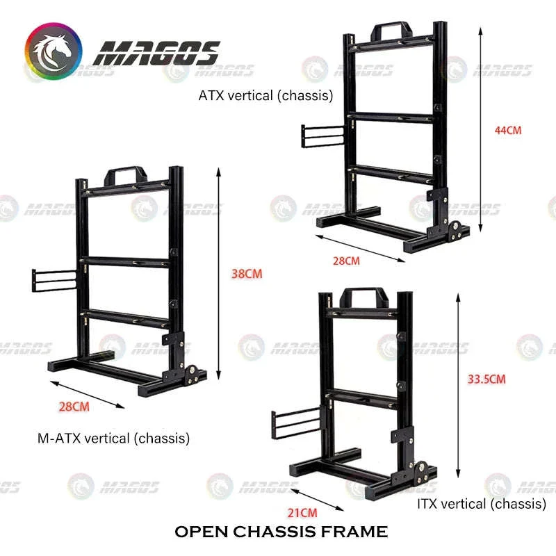 Open Frame Aluminum PC Case for ITX/MATX/ATX Builds - Image 3